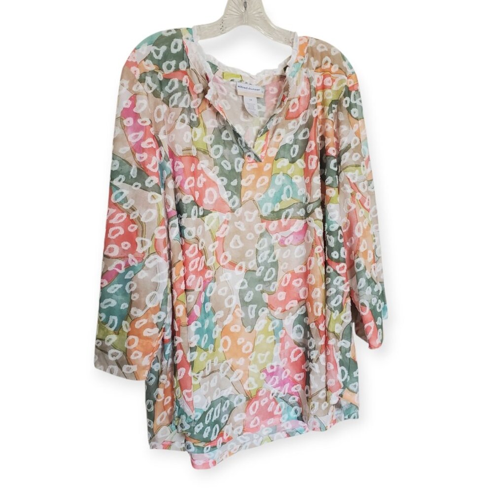 Alfred Dunner Abstract Animal Jacquard Knit Top